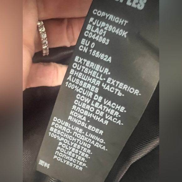 The Kooples- Stud-Embellished Calf Hair Leather Mini- jupe en cuir boutons - XS - Picture 8 of 10